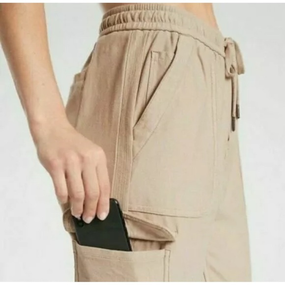 ATHLETA Farallon Cargo Crop Jogger Pants Silt Taupe - Picture 2 of 15